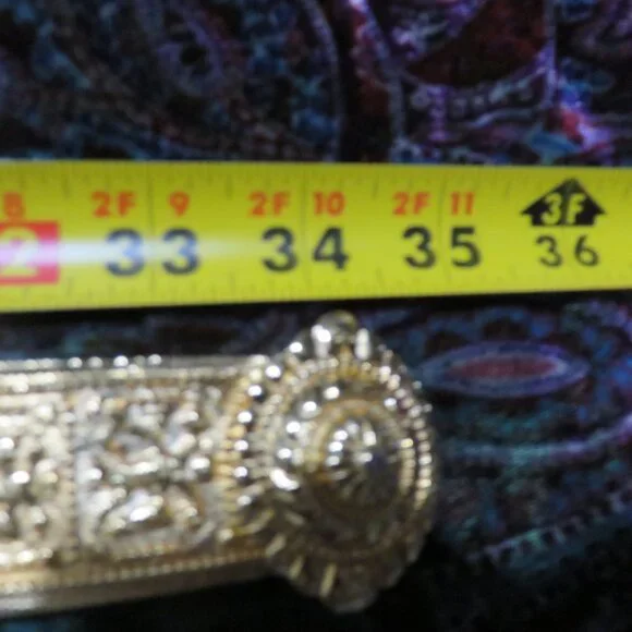 Alexis Kirk Vintage snakeskin Dark Green leather embellished belt Gorgeous!! - Picture 4 of 5